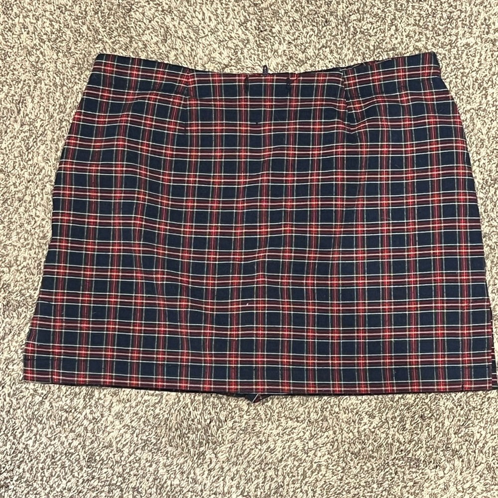 Tracy Evans Blue and Red Pencil Mini Skirt-SKORT!!